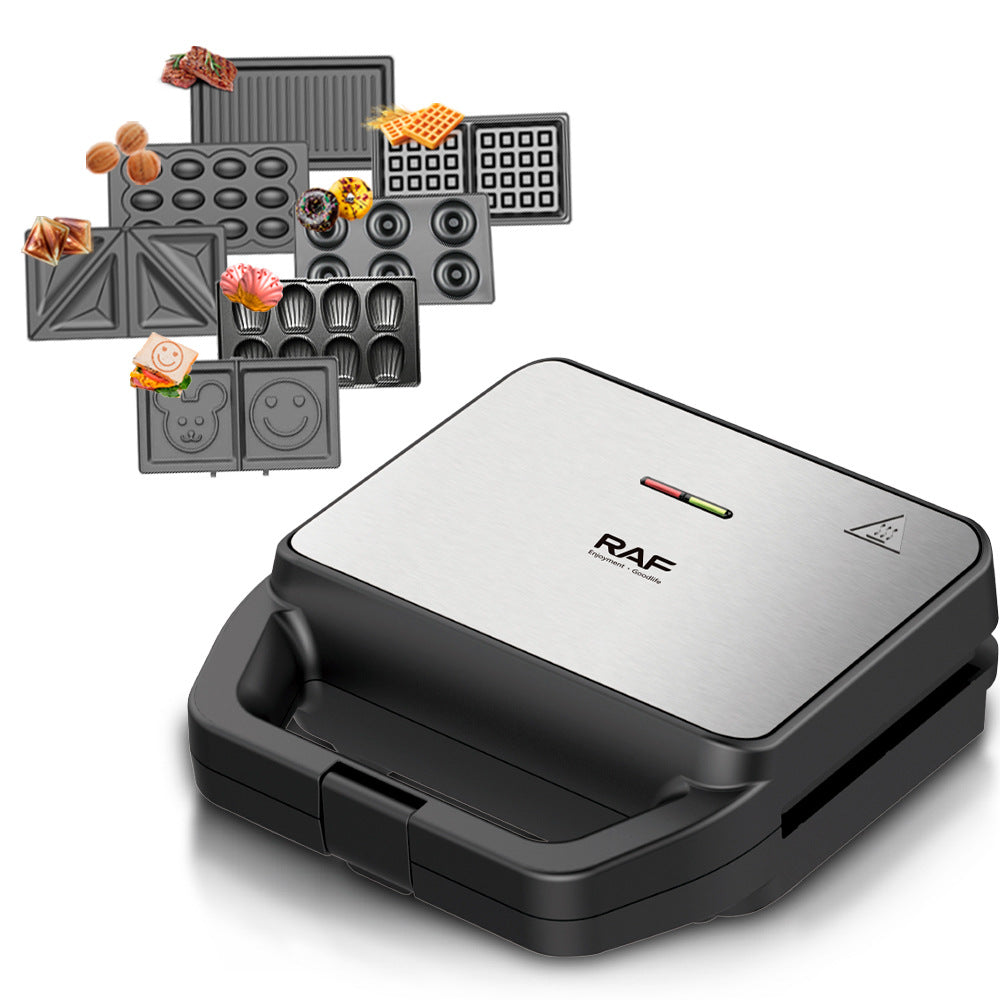 RAF European Standard Sandwich Maker Household Multi-Functional 7-in-1 Waffle Maker Breakfast Machine Portable Baking - 图片 3