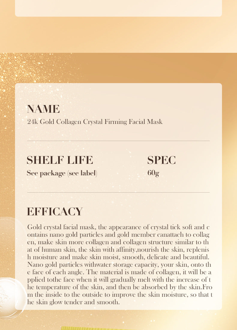 24k Gold Collagen Mask60gSADOER Crystal Hydrating Moisturizing Mask Cross-Border Wholesale - 图片 21
