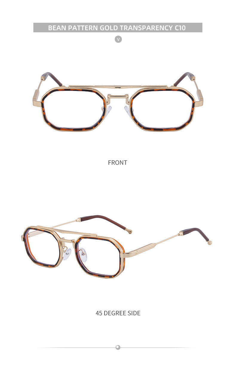 2025New Small Frame Glasses Men Double Beam retro Sunglasses Men's High Sense Full Frame Sunscreen Sunglasses shades - 图片 36