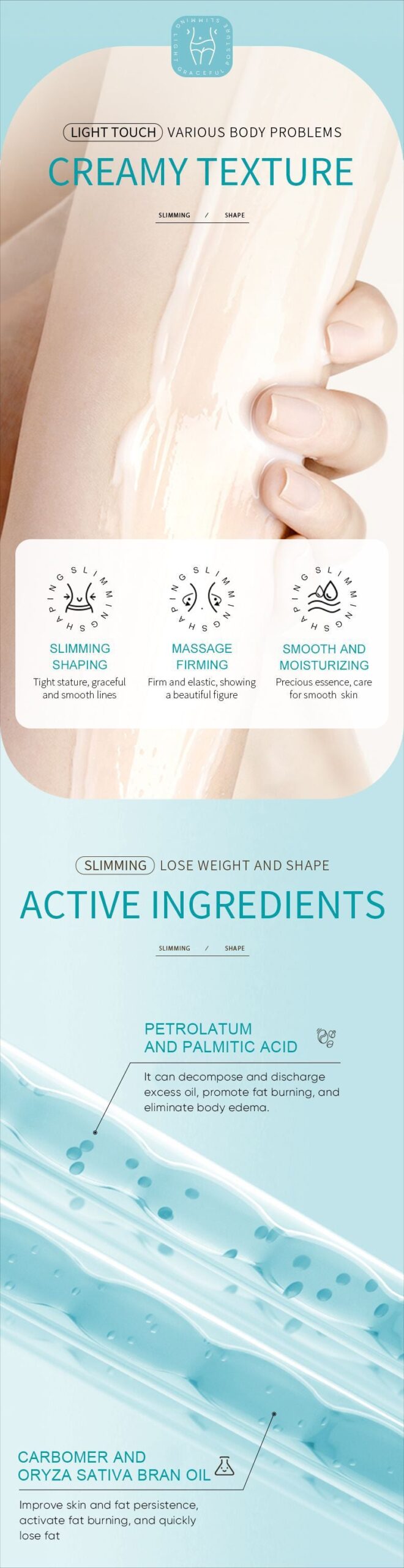 Slimming and Shaping Cream SADOER Body Massage Cream Shaping Fat Burning Firming Lightweight Cross-Border Wholesale - 图片 12