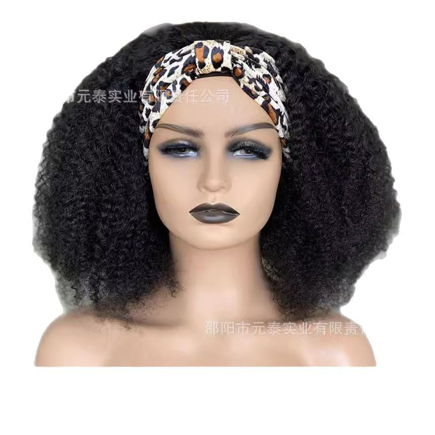 Hair Band Brazilian Human Hair 180% Density Kinky Curly Headband W - 图片 5