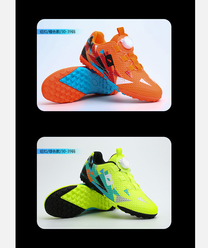 Rotating Buckle Football Shoes Breathable Anti-Slip TF Children's and Teenagers' Turf Training Shoes for Flat Ground Competitions - 图片 22