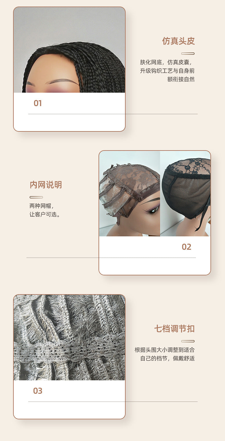 European and American Style Small Braids Wig for Women Small Curly Synthetic Hair Wig braidedwigsAfroDreadl Long Curly Hair - 图片 9