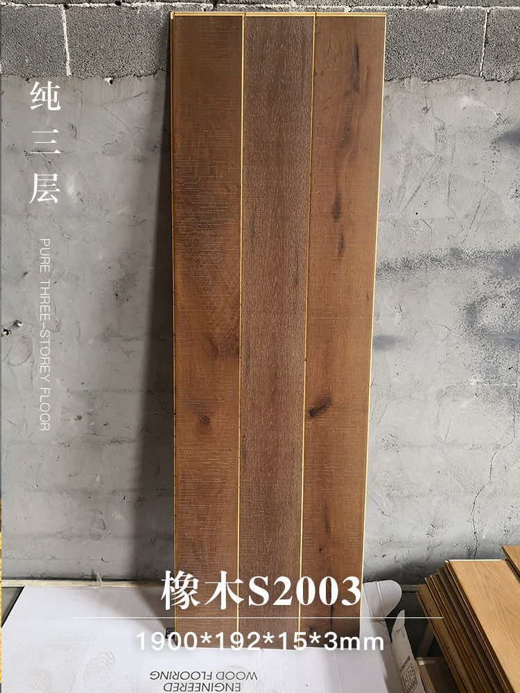 Door-to-Door Installation Old Three-Layer Large Board Pure Three-Layer Solid Wood Floor Oak Log3.0-4.0mm Underfloor Heating - 图片 95