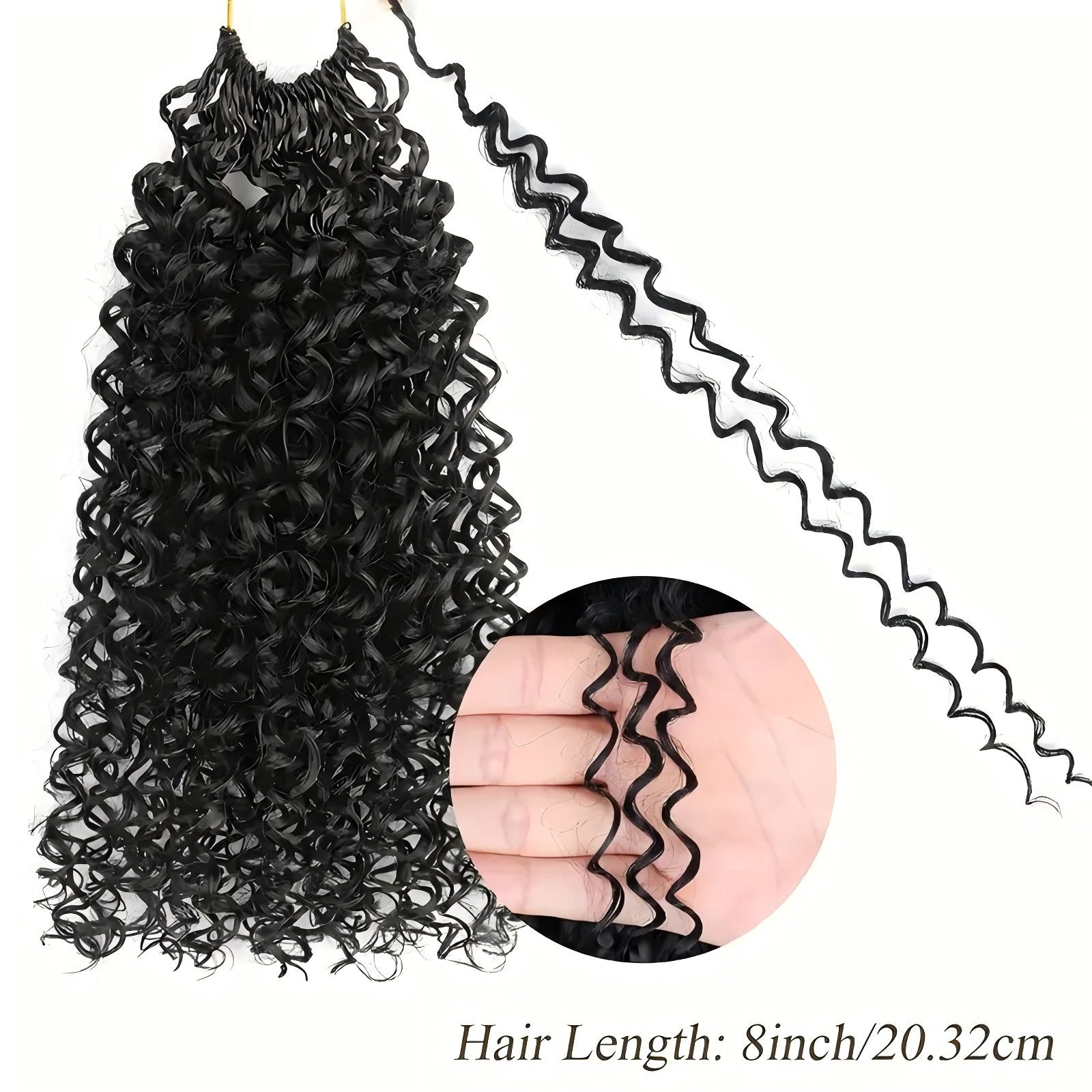 Chemical Fiber Wig MiniGOGOCrochetHair African Two-Strand Small Curl Braids Crochet Celebrity Style Long Curly Hair - 图片 19