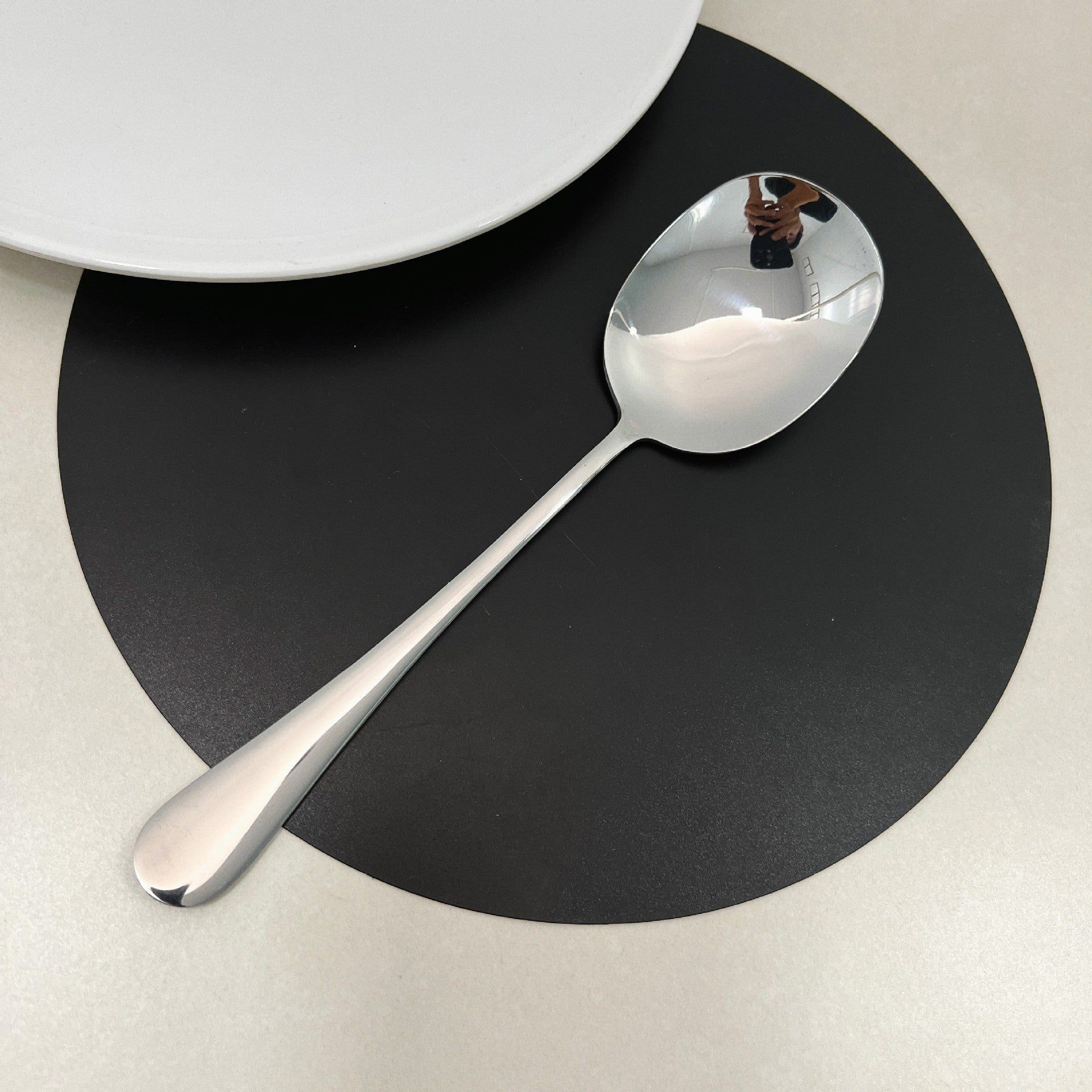 Hotel Stainless Steel Serving Spoon Restaurant Large Serving Spoon Soup Spoon Service Spoon Large Spoon Thickened Canteen Public Spoon - 图片 7