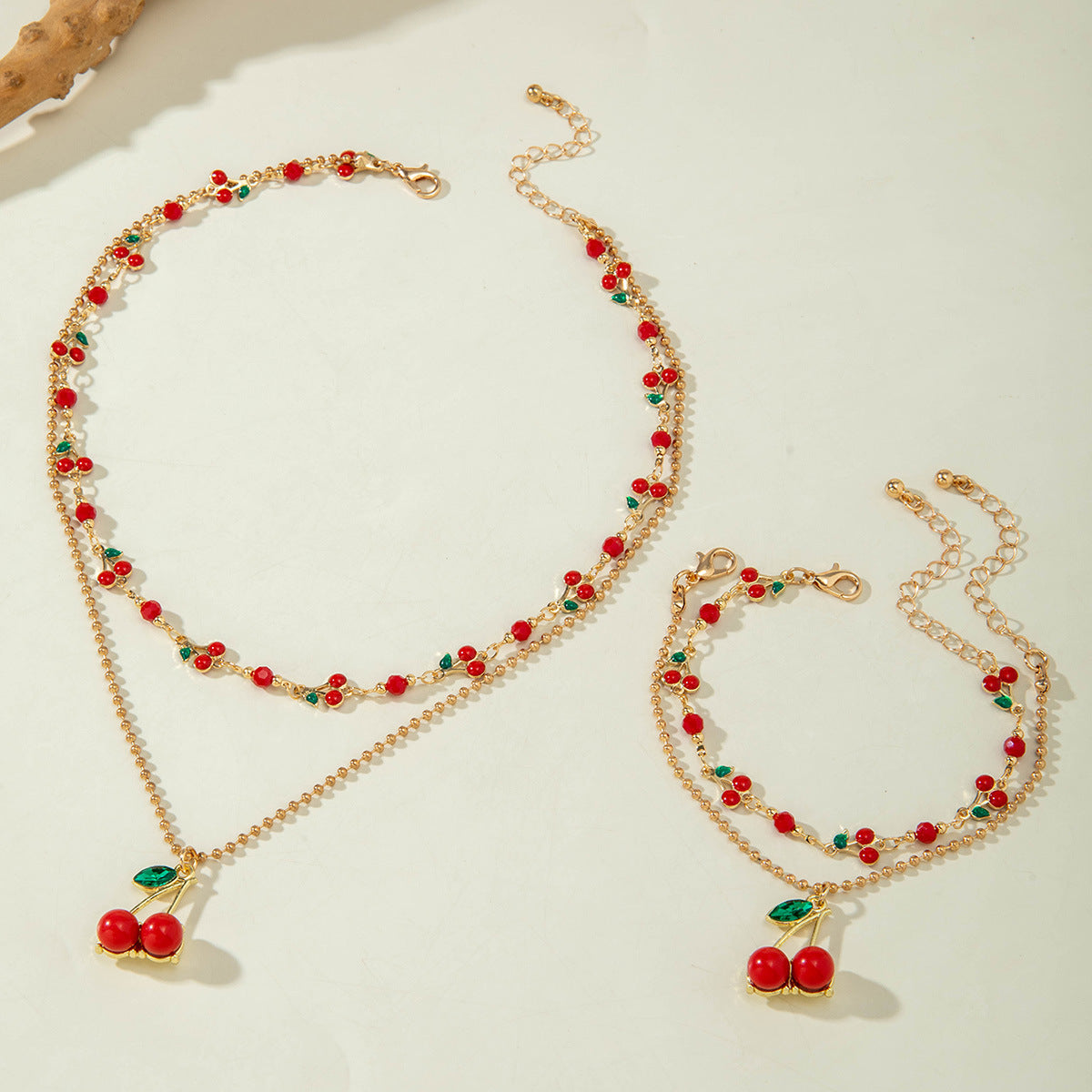 European and American Style Jewelry Light Luxury Imitation Pearl Cherry Necklace High-End Versatile Grass Multi-Layer Stacking Necklace Wholesale - 图片 24