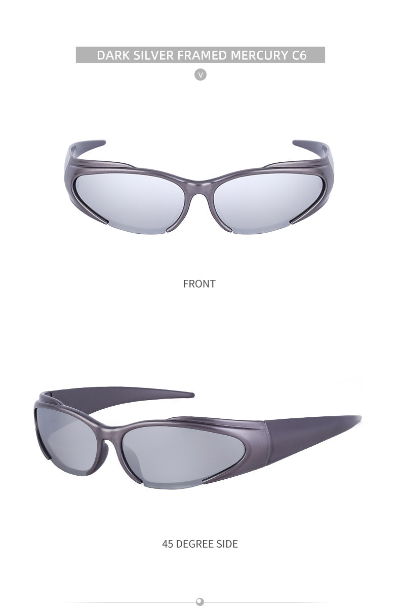 European and American Sports Windproof Cycling Sunglasses for Men and Women Sun Protection Personality Y2K Millennium Sunglasses Glasses Glasses - 图片 26