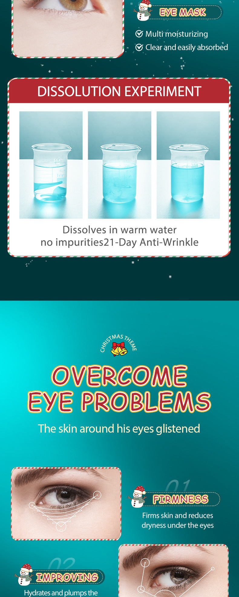 Christmas Blueberry Collagen Eye Mask SADOER Moisturizing Eye Mask Cross-Border Wholesale - 图片 16