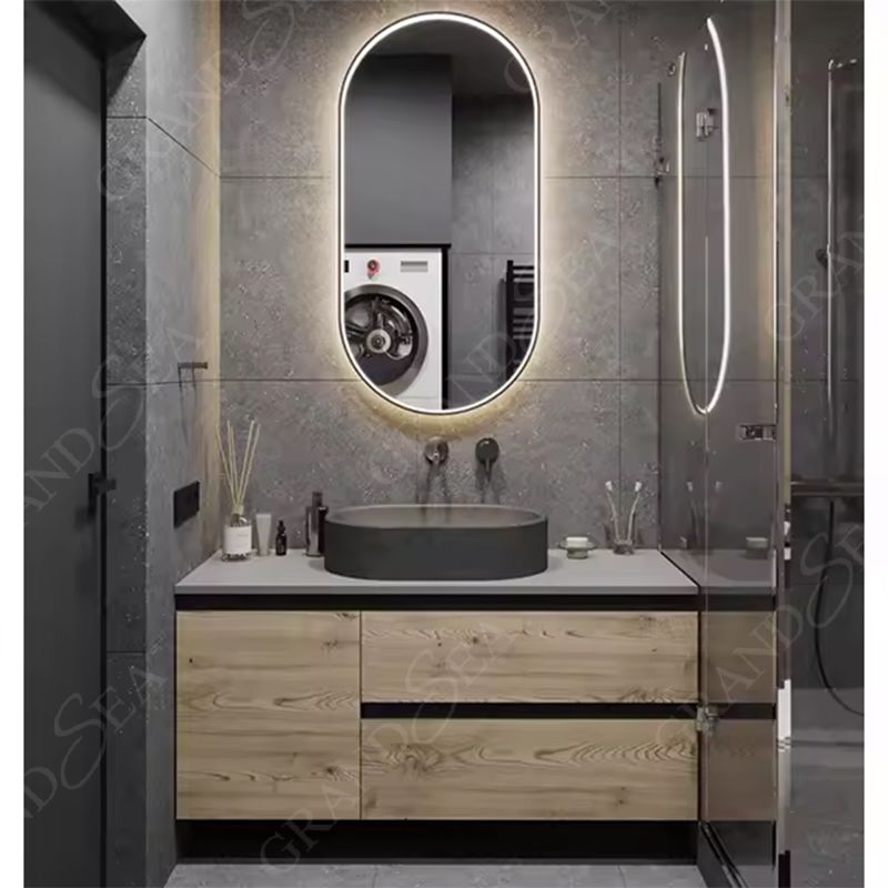 Modern Wood Bathroom Vanities Double Sink Waterproof Bathroom Cabinet - 图片 5