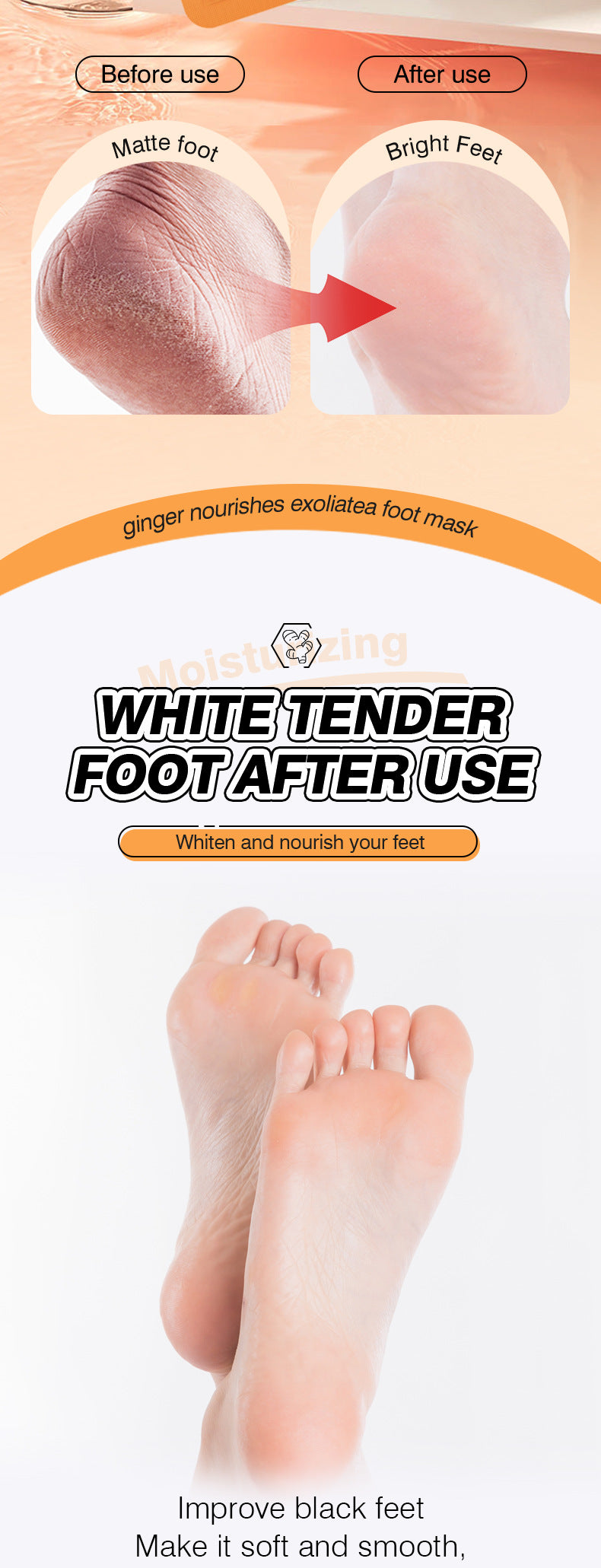 Ginger Foot Mask35g ZOZU Moisturizing, rejuvenating, and nourishing foot mask for cross-border foreign trade wholesale - 图片 13