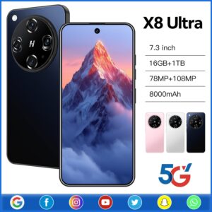 New X8 Ultra Android Smartphone7.3Large Screen with Perforations16+1T E-commerce available