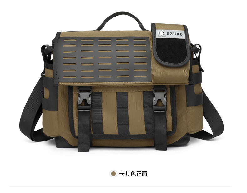 Men's Messenger Bag Multifunctional Crossbody Bag Waterproof Cycling Shoulder Bag Outdoor Commuting Tactical Style Men's Satchel - 图片 3