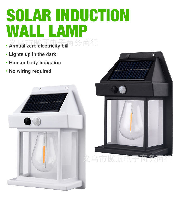 New Solar Light Outdoor Human Body Sensor Light Waterproof Street Light Tungsten Wall Light Garden Courtyard Night Light - 图片 9