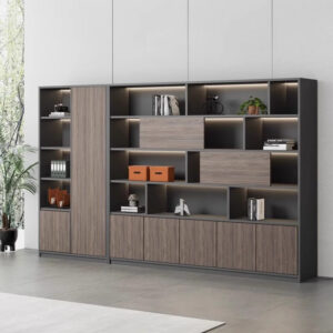 Office File Cabinet with Lock Storage Cabinet Wooden Modern Bookshelf Boss Background Cabinet Archive Cabinet