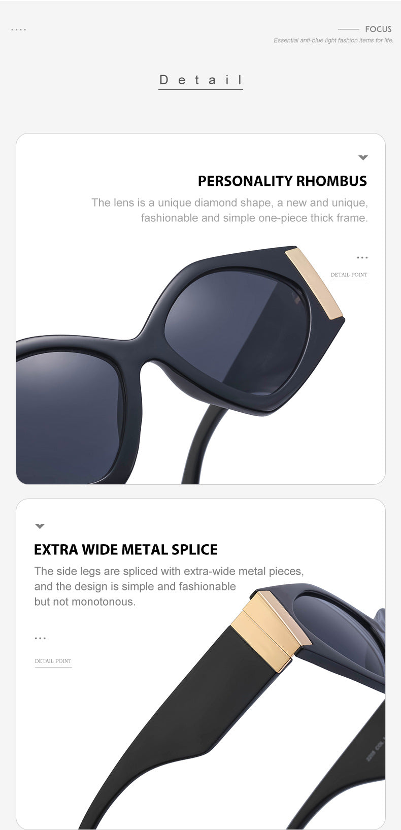 European and American style sunglasses for women trendy high-end feel ins Trendy Fashion Sunglasses for Women Wholesale sunglasses - 图片 18