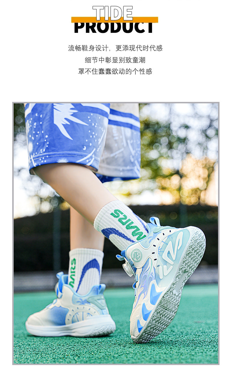 Chinese Style Girls' Shoes2025Autumn New Mesh Breathable Running Sports Shoes Children's Anti-Slip Wear-Resistant Basketball Shoes - 图片 18
