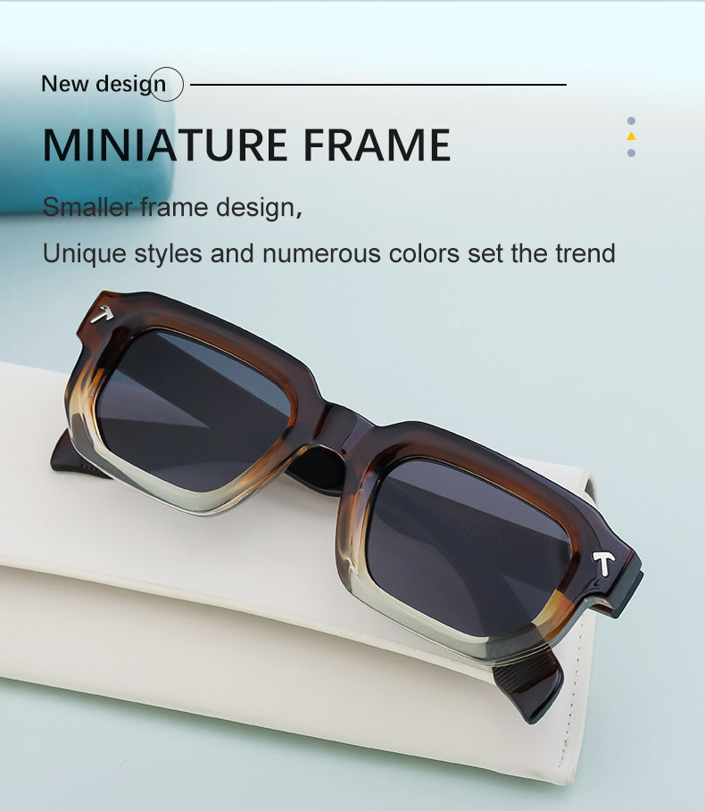 New European and American Fashion Square Frame Sunglasses for Men, Simple Personality Black Frame Glasses sunglasses - 图片 14