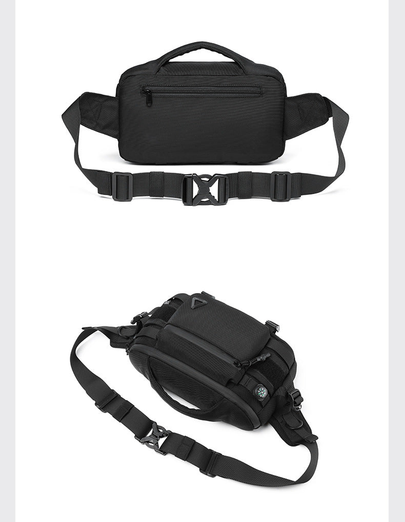 OZUKO Men's Waist Bag Waterproof High-End Crossbody Bag Chest Bag Tactical Trendy Portable Functional Travel Bag - 图片 26