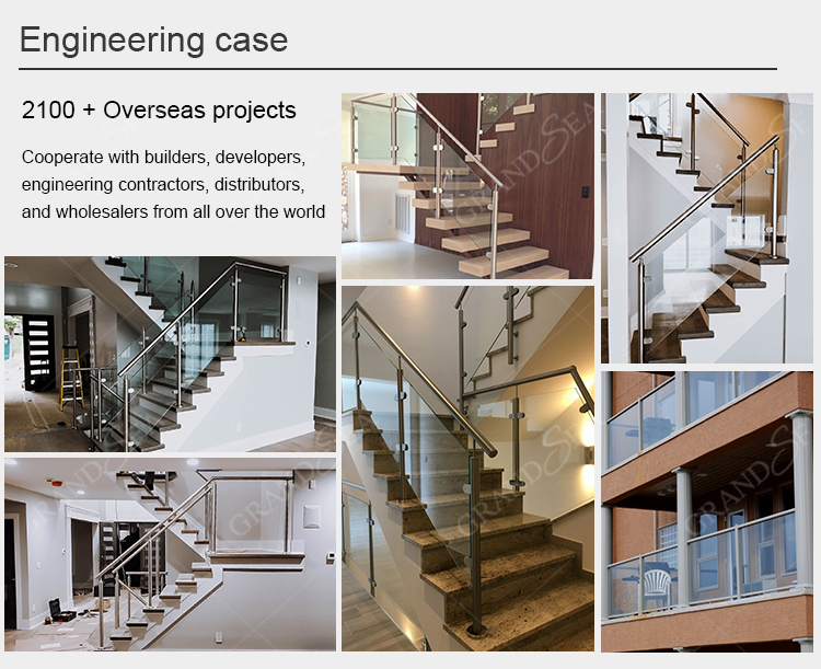 Contemporary Design Aluminum Glass Clamp Balcony Balustrades Handrail for Apartment Use - 图片 17