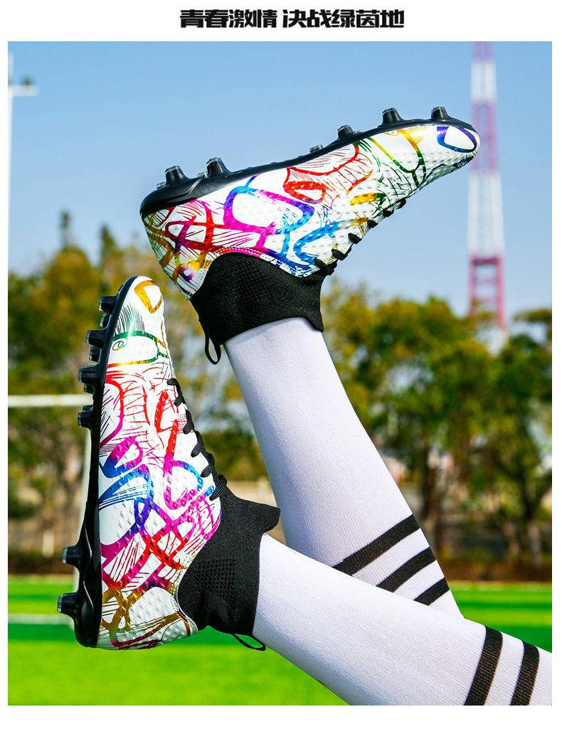 Youth Football Shoes Men and Women Long Spikes Adult Professional Sports Training Shoes Artificial Grass Non-Slip Wear-Resistant Competition Shoes - 图片 11