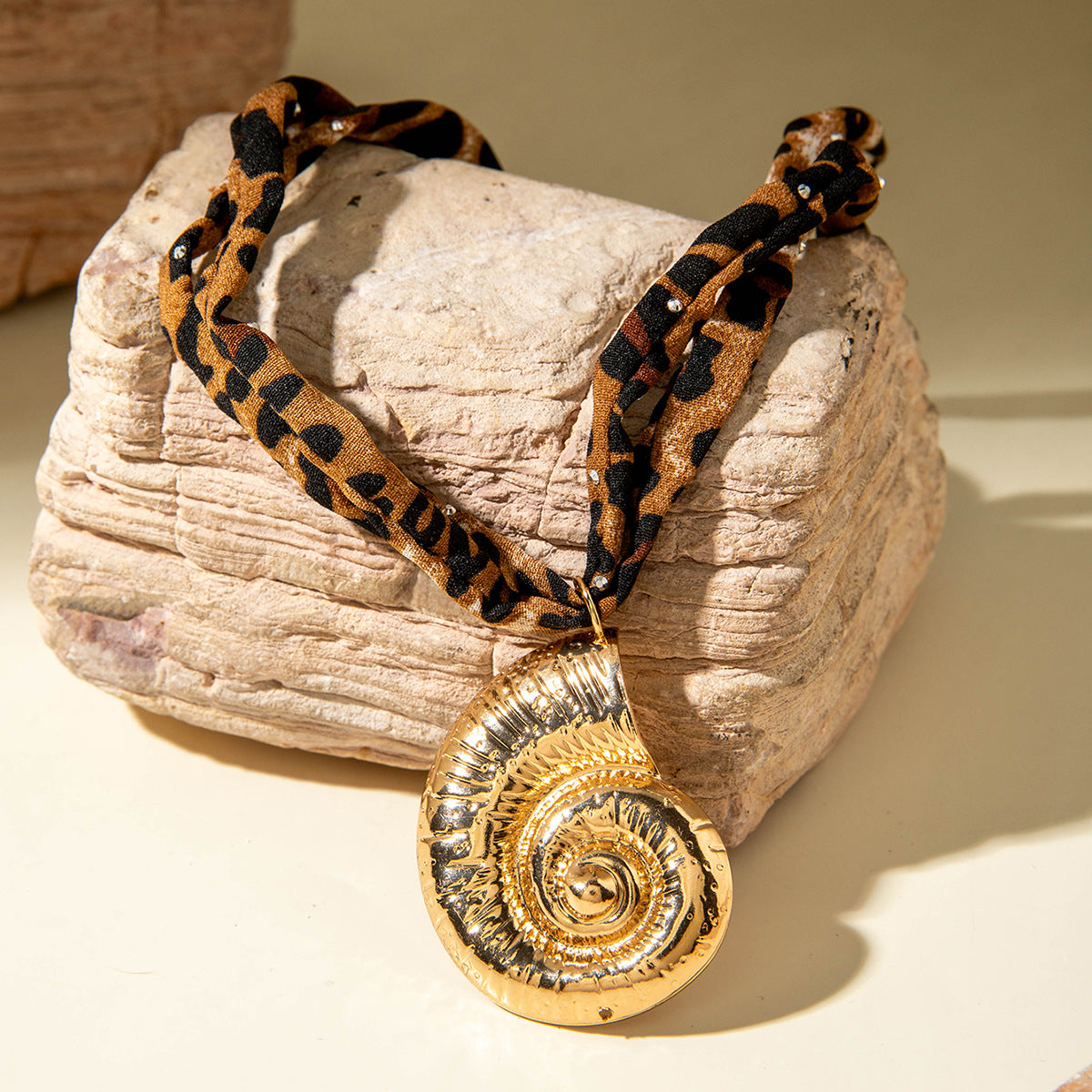 European and American Style Ocean-themed Cross Conch Starfish Pendant Leopard Print Exaggerated Necklace Collarbone Chain Jewelry - 图片 40