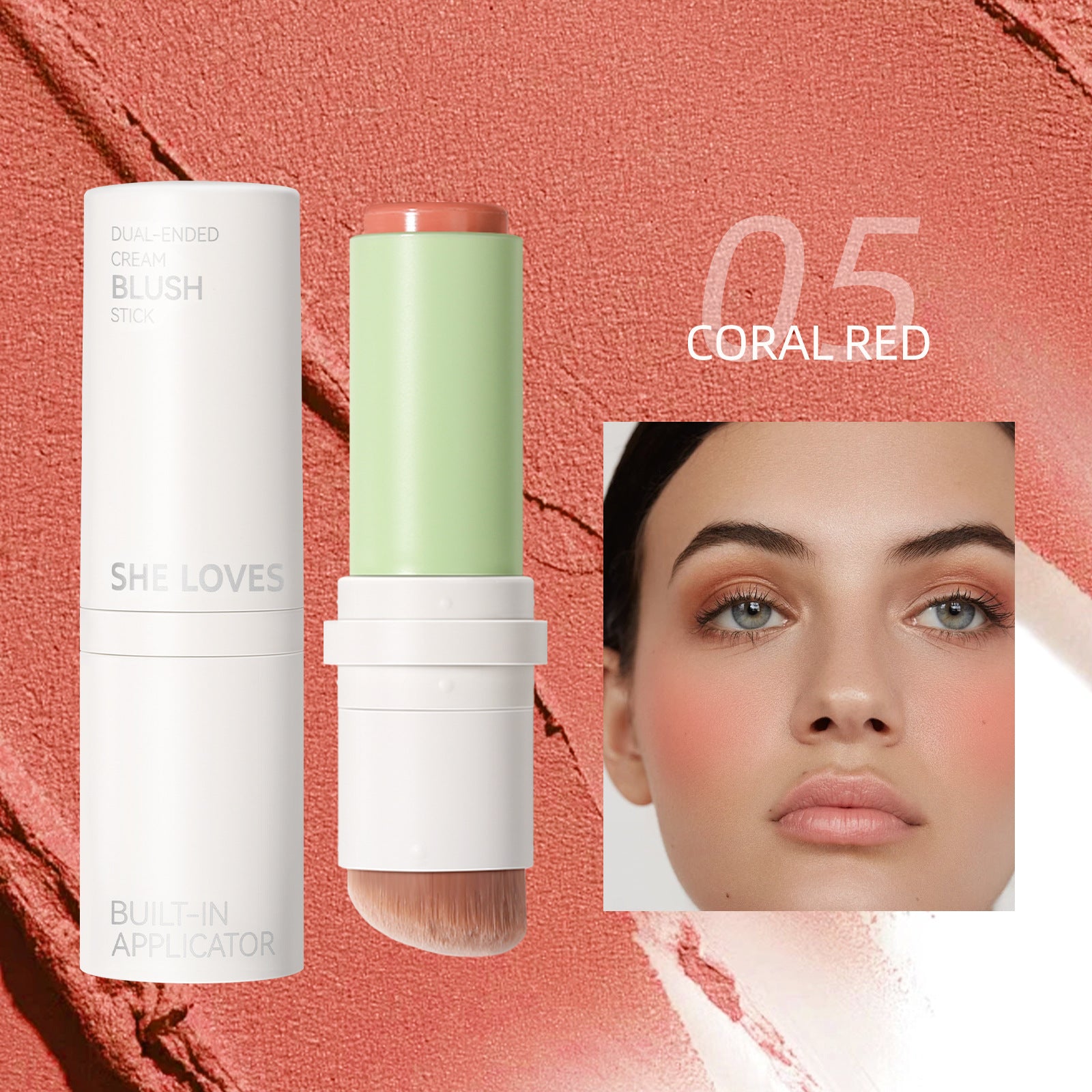 New Product sheloves Blush Stick Long-lasting Natural Color Cream Rouge Low Saturation Expanding Color Makeup - 图片 33