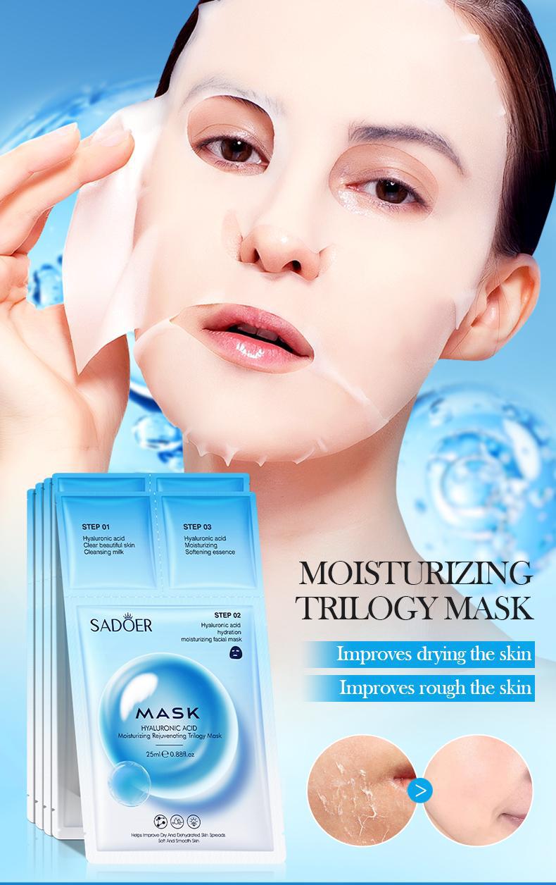 Trilogy Mask SADOER Hyaluronic Acid Firming Acne Removal Hydrating Beauty Mask Cross-Border Wholesale - 图片 11