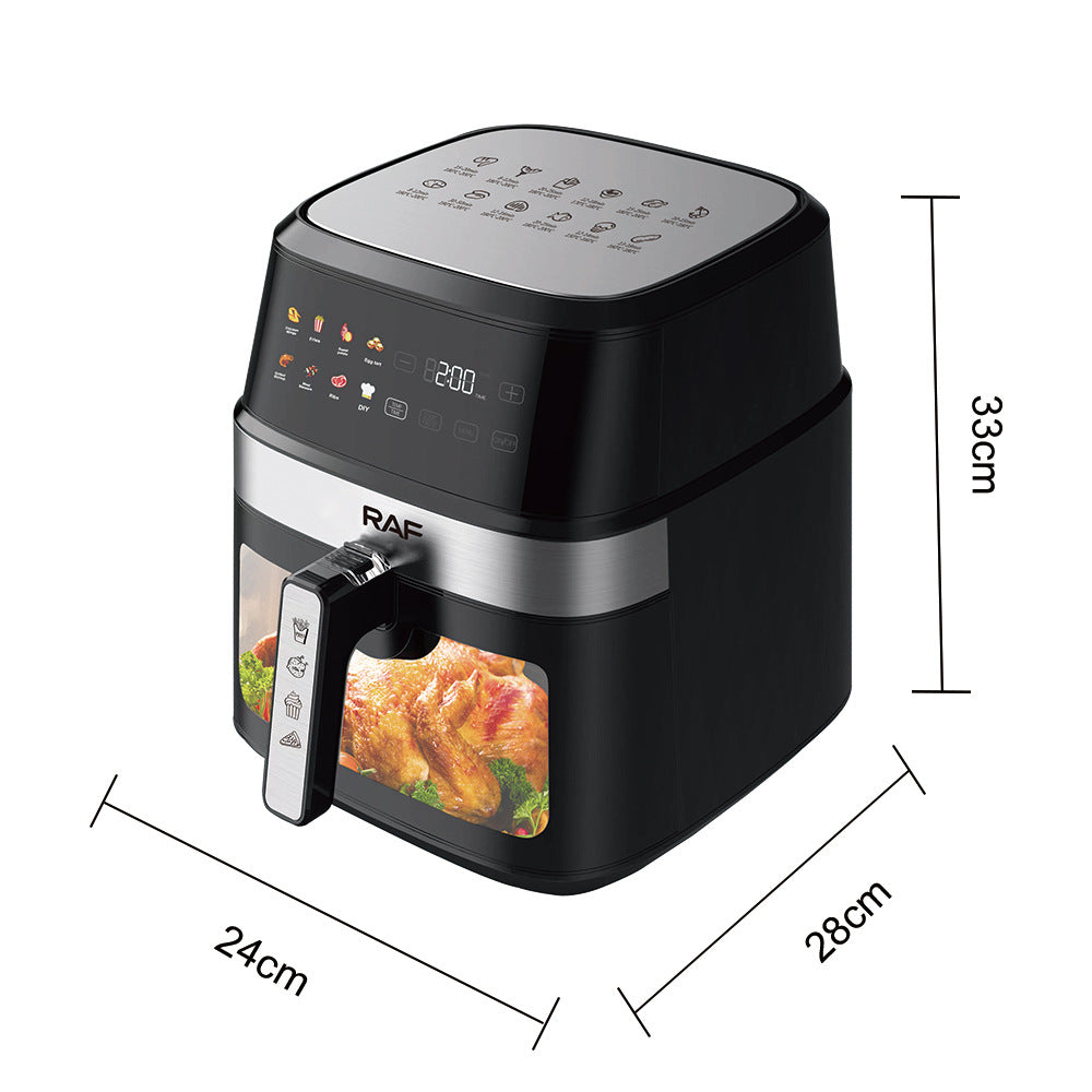 RAF European Standard Large Capacity Air Fryer8L Multifunctional Household Electric Deep Fryer with Visual Intelligent Touchscreen and Oil-Free - 图片 8