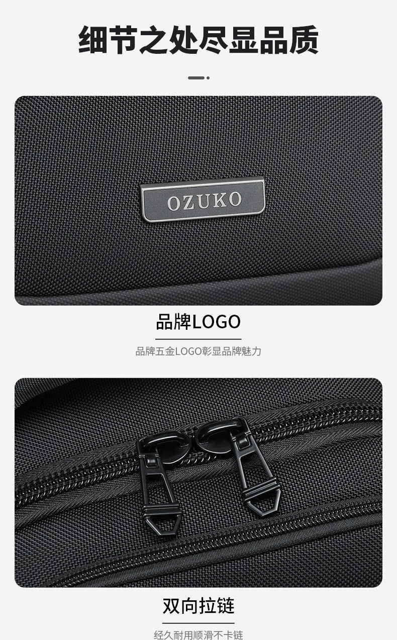 OZUKO Business Backpack Men's Computer Backpack Waterproof High-end Business Travel College Student Commuting School Bag - 图片 28