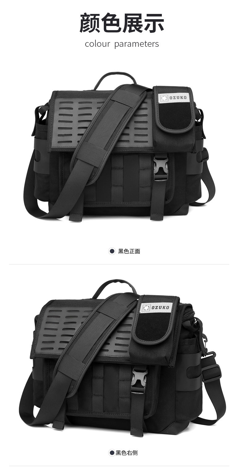 Men's Messenger Bag Multifunctional Crossbody Bag Waterproof Cycling Shoulder Bag Outdoor Commuting Tactical Style Men's Satchel - 图片 16