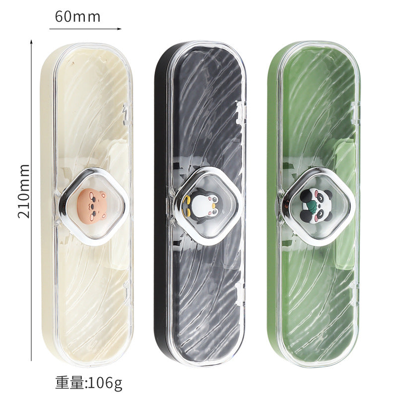 304Stainless Steel Tableware Student Cartoon Portable Tableware Set Work Outdoor Fork Spoon Chopsticks Three-piece Set - 图片 37