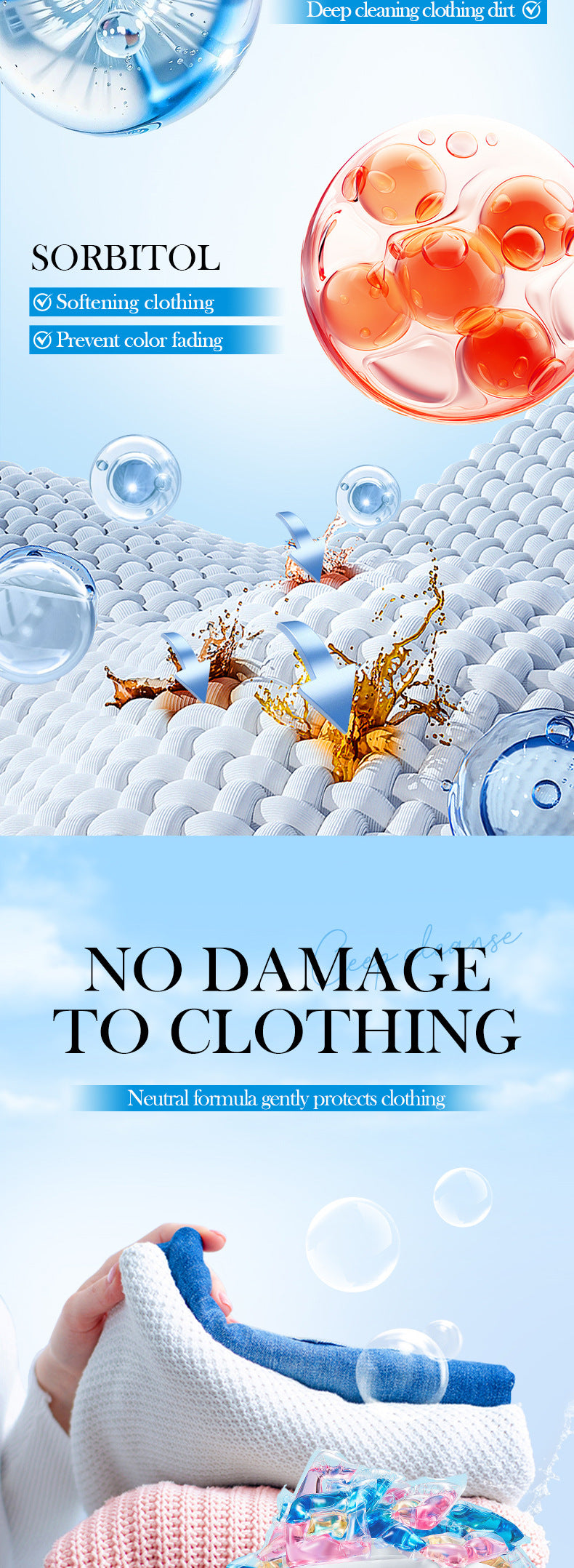 Laundry Pods SADOER Deep Cleaning Clothes Clean Laundry Detergent Foreign Trade Wholesale - 图片 12