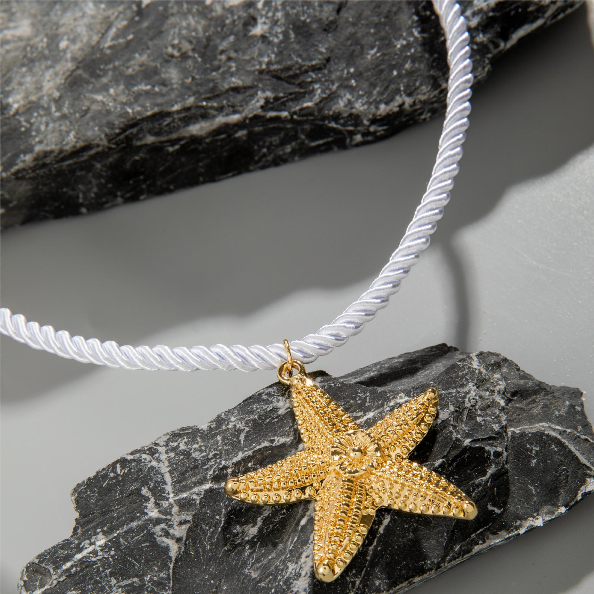 European and American Metal Ocean Style Starfish Pendant Necklace Jewelry Personality Exaggerated Star Beach Vacation Necklace for Women - 图片 24