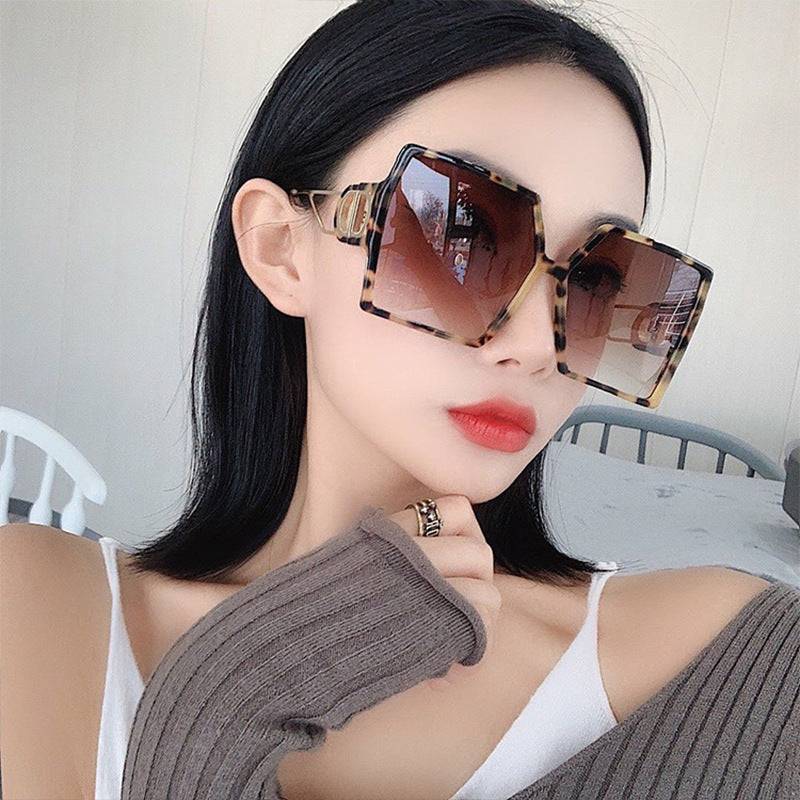 Fashion Large Frame Sunglasses for Women ins Internet Celebrity Style Square Frame Sunglasses for Women Trendy Street Photography Glasses sunglasses - 图片 10