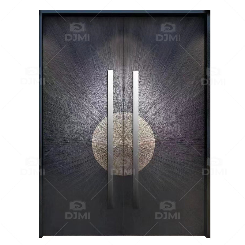 DJMI Luxury Design Steel Armored Doors Outside Modern Exterior Security Door Smart Electronic Front Door