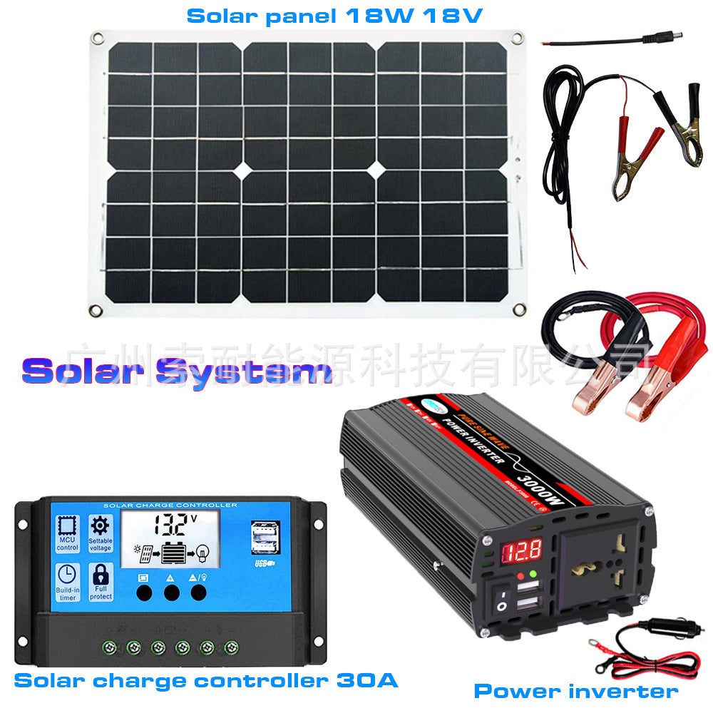 Pure Sine Wave Solar Power Kit System Configuration30A Controller 18W/36W Solar Panel Solar System - 图片 6