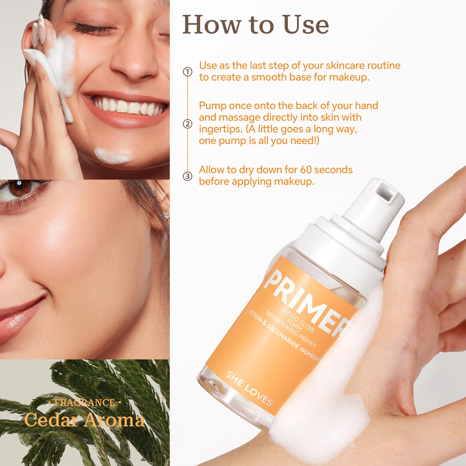 SheLoves Foam before makeup application Hot-selling Makeup Primer Foam Isolation Cream Brightening Skin Tone Primer - 图片 20