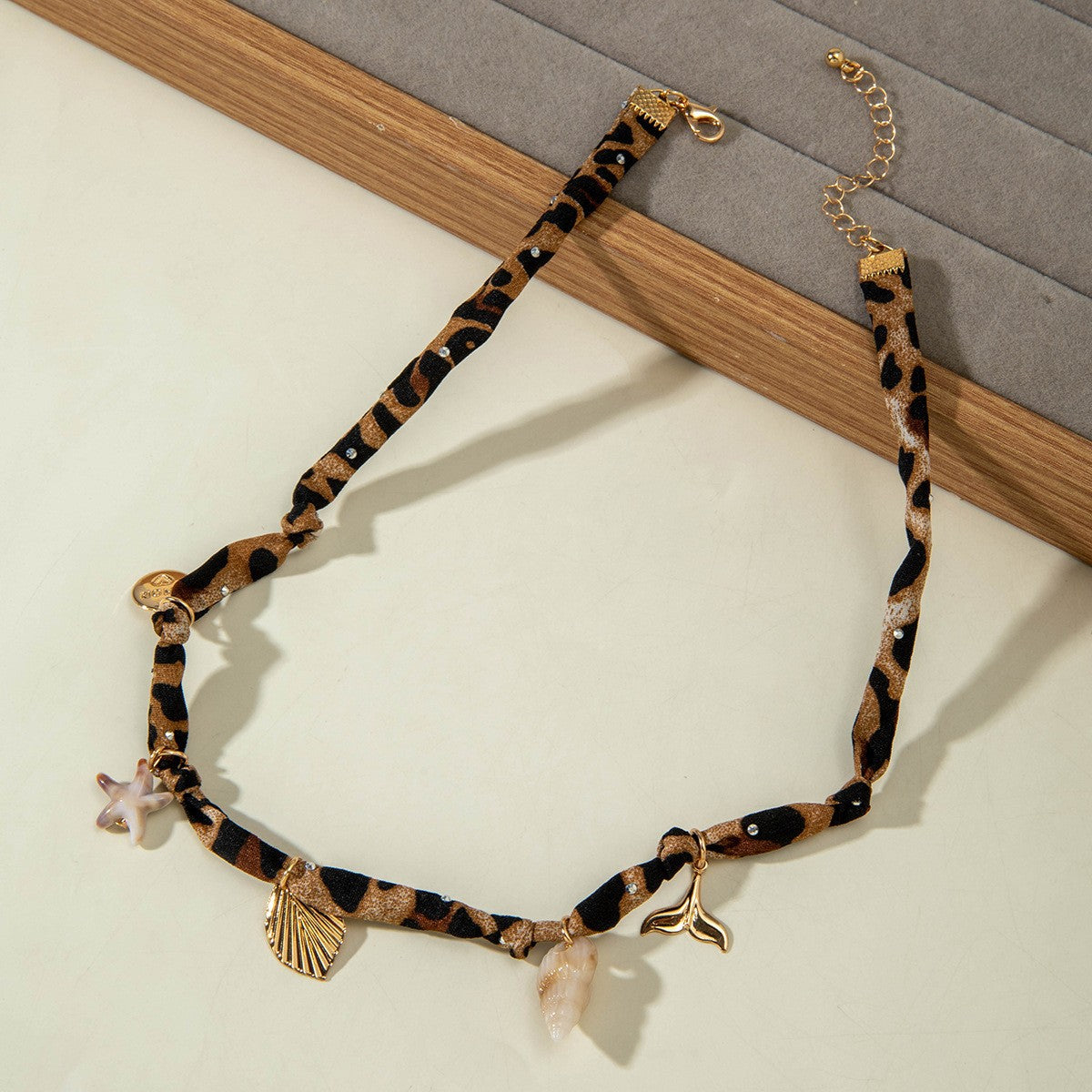 European and American Style Ocean-themed Cross Conch Starfish Pendant Leopard Print Exaggerated Necklace Collarbone Chain Jewelry - 图片 11