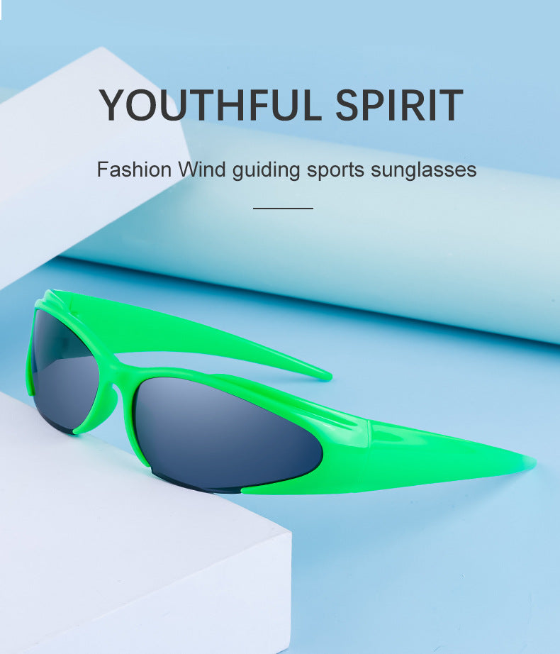 European and American Sports Windproof Cycling Sunglasses for Men and Women Sun Protection Personality Y2K Millennium Sunglasses Glasses Glasses - 图片 8