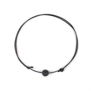 Men's Wax Thread Braided Necklace Stretchable Minimalist Niche Jewelry Set Clavicle Chain Volcanic Stone Braided Necklace