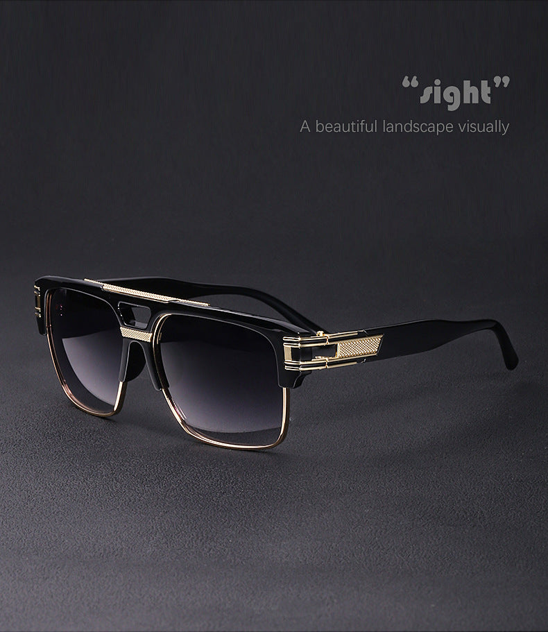 Glasses for Men Driving Special European and American Large Frame Sunglasses Men's High-end Sense Retro Trend Sunscreen Sunshade Full Frame Sunglasses - 图片 20