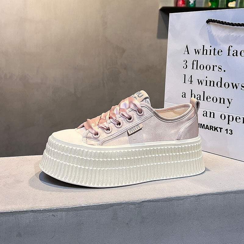 Thick Sole Biscuit White Sneakers for Women2025Versatile Student ins Fashionable Sports Casual Sneakers - 图片 7