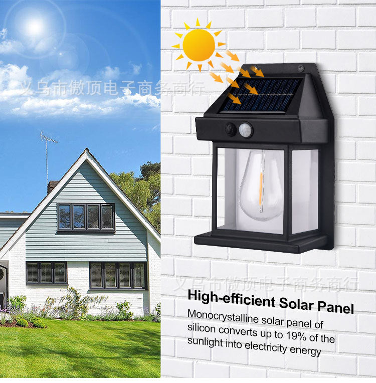 New Solar Light Outdoor Human Body Sensor Light Waterproof Street Light Tungsten Wall Light Garden Courtyard Night Light - 图片 10