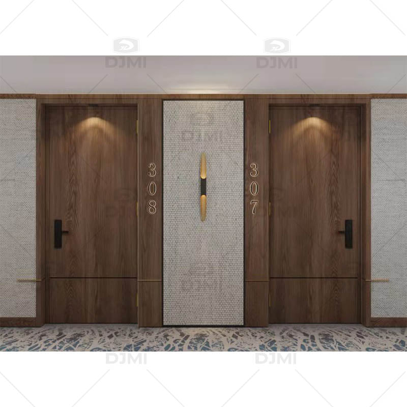 High Quality Veneered Against Rust Interior Modern Meranti Wooden Fire Rated Door - 图片 4