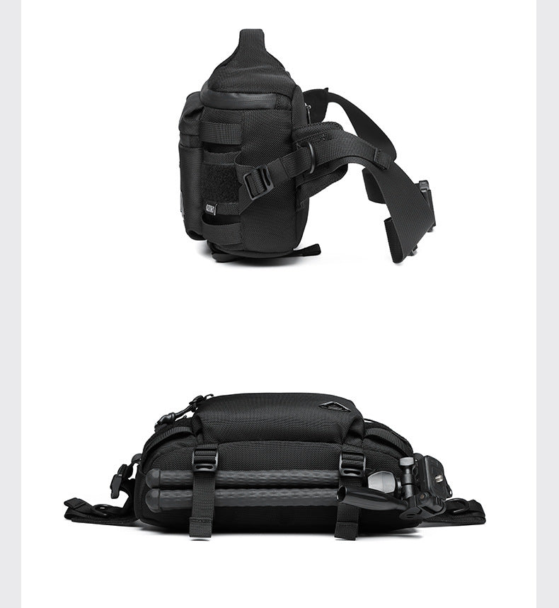 OZUKO Men's Waist Bag Waterproof High-End Crossbody Bag Chest Bag Tactical Trendy Portable Functional Travel Bag - 图片 25