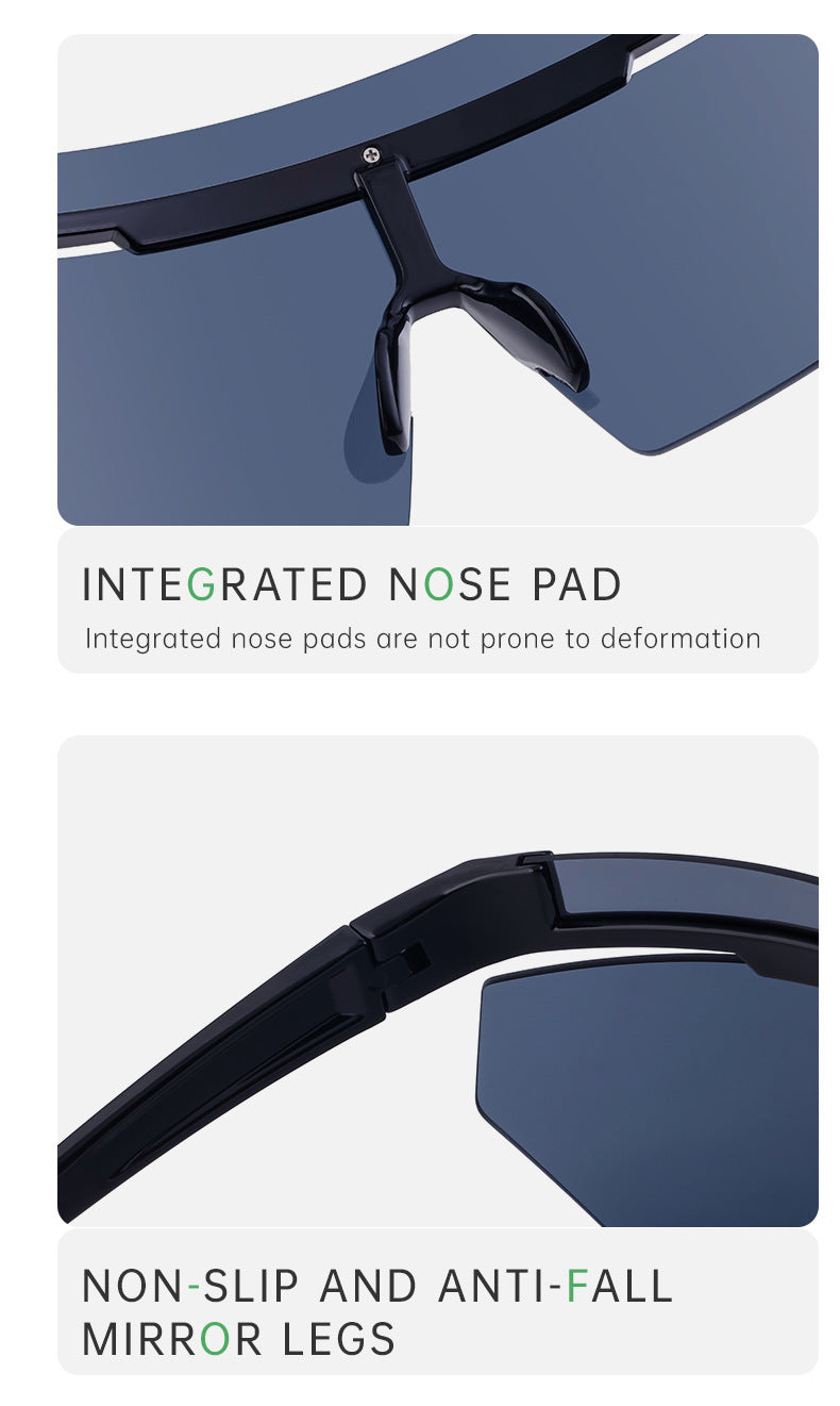 European and American Style Colorful Outdoor Sports Cycling Sunglasses for Women Trendy Fashion One-piece Windproof Sunglasses for Men Wholesale - 图片 14