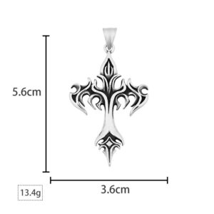 Hot Selling Men's Creative Cross Flame Pendant Punk Style Iron Warrior Stainless Steel Necklace Wholesale