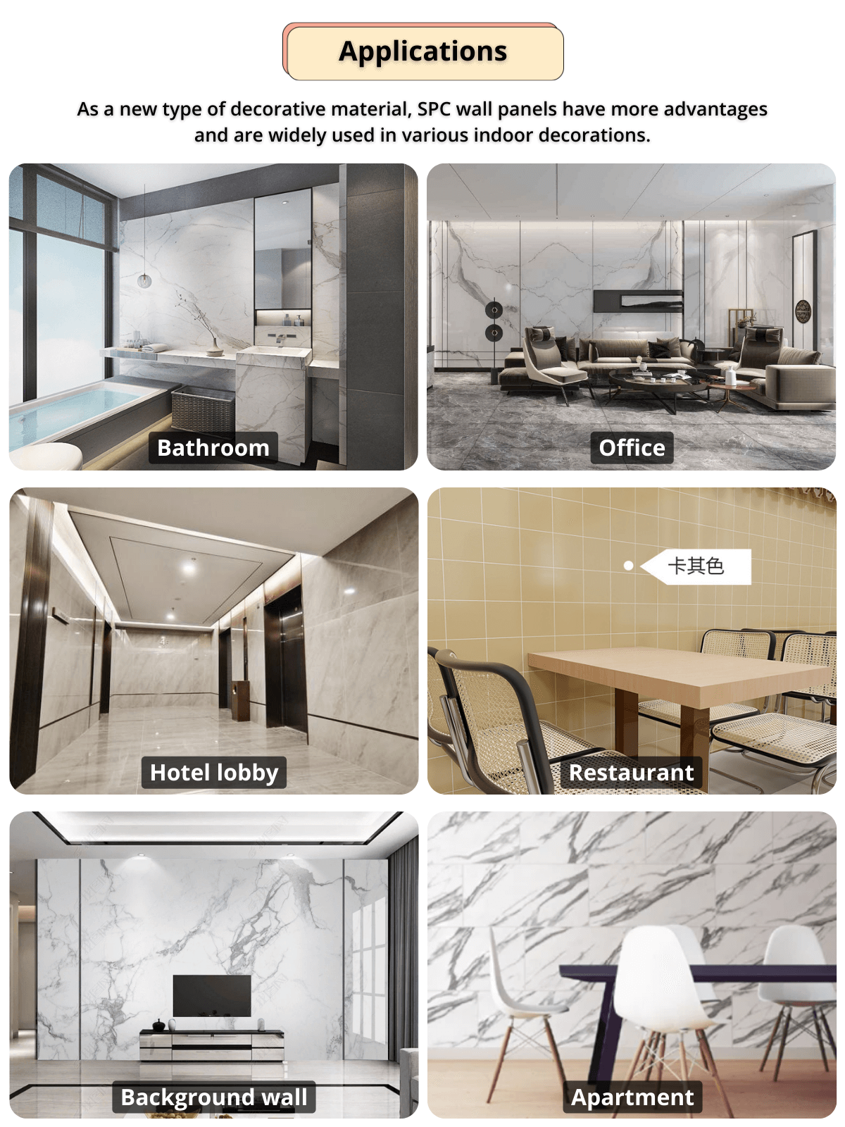 Interior Shower Wet Erea Wall Toung and groove Pvc Plastic Stone Marble Waterproof Spc Wall Panel - 图片 18