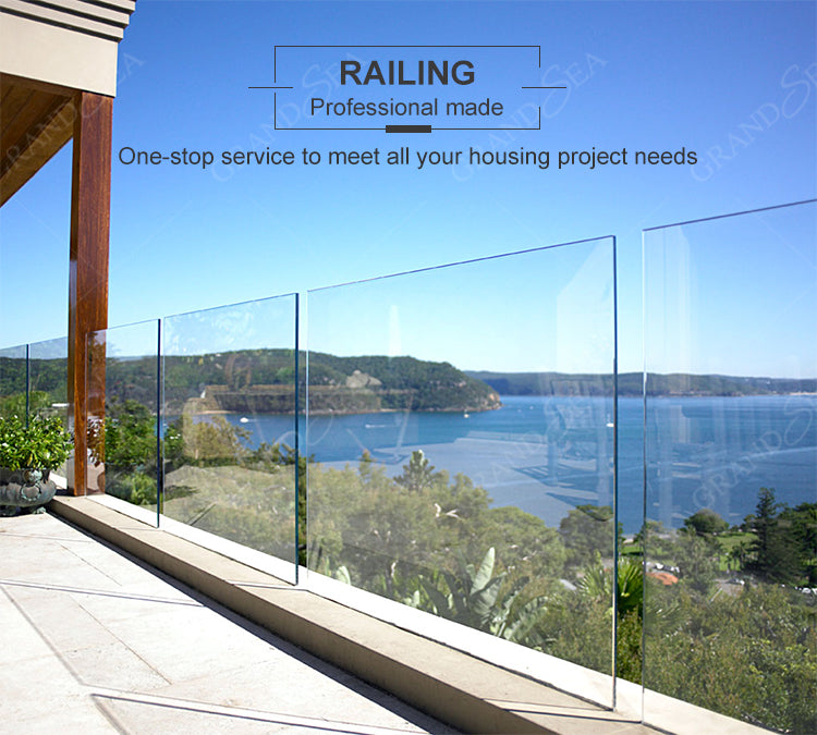 Contemporary Design Aluminum Glass Clamp Balcony Balustrades Handrail for Apartment Use - 图片 6